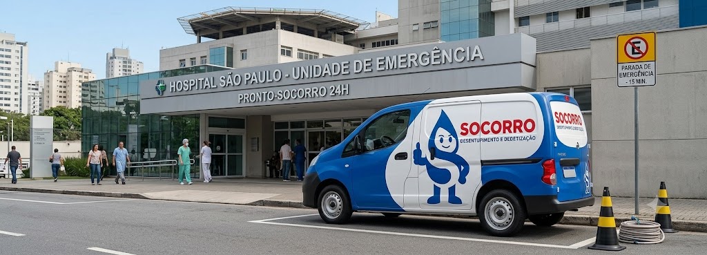 Profissional realizando Desentupimento e Manutenção Preventiva para Hospitais, Clínicas e Postos de Saúde em Timbó
